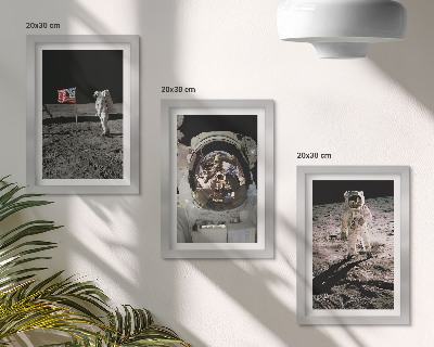Fotowand Fotos von Astronauten, die auf dem Mond landen