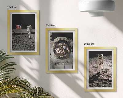 Fotowand Fotos von Astronauten, die auf dem Mond landen