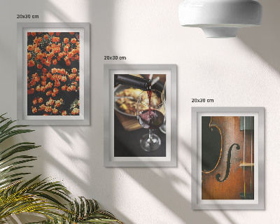 Bilderwand Vintage-Romantik: Blumen, Wein und Violine