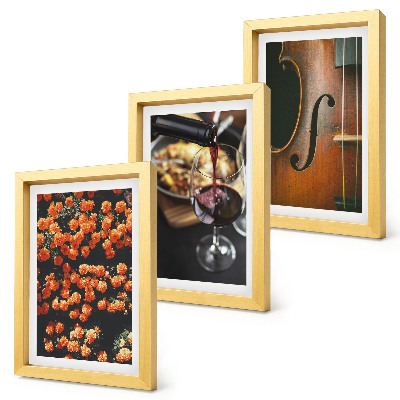 Bilderwand Vintage-Romantik: Blumen, Wein und Violine