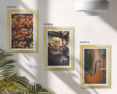 Bilderwand Vintage-Romantik: Blumen, Wein und Violine