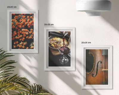 Bilderwand Vintage-Romantik: Blumen, Wein und Violine