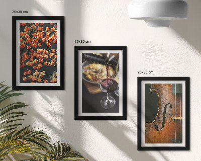 Bilderwand Vintage-Romantik: Blumen, Wein und Violine