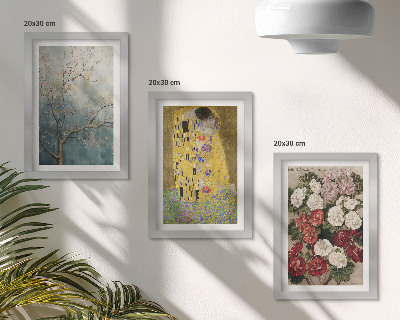 Fotowand Blumen und Bäume im Malstil von Der Kuss von Gustav Klimt