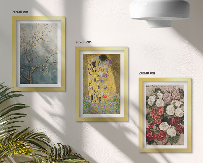 Fotowand Blumen und Bäume im Malstil von Der Kuss von Gustav Klimt