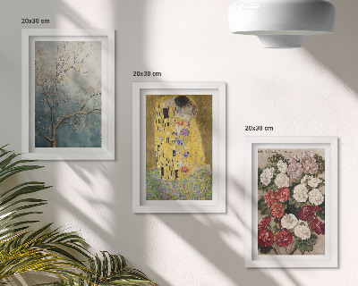 Fotowand Blumen und Bäume im Malstil von Der Kuss von Gustav Klimt