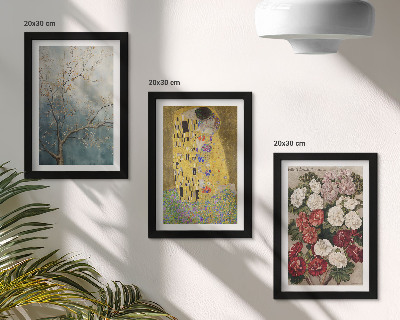 Fotowand Blumen und Bäume im Malstil von Der Kuss von Gustav Klimt