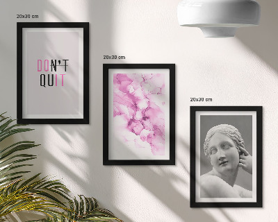 Bilderset mit rahmen Abstraktion in Aquarell, inspirierender Slogan, antike Skulptur