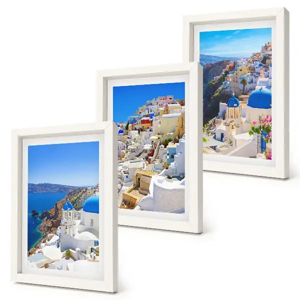 Bilderwand Landschaftsarchitekturansichten der Stadt Oia auf Santorin in Griechenland