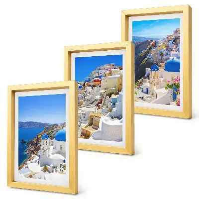 Bilderwand Landschaftsarchitekturansichten der Stadt Oia auf Santorin in Griechenland