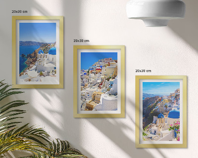 Bilderwand Landschaftsarchitekturansichten der Stadt Oia, Santorin, Griechenland