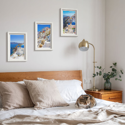 Bilderwand Landschaftsarchitekturansichten der Stadt Oia, Santorin, Griechenland