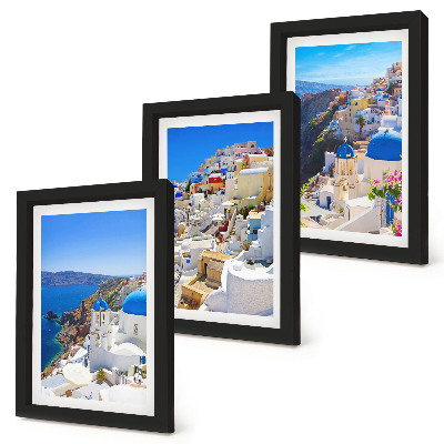 Bilderwand Landschaftsarchitekturansichten der Stadt Oia, Santorin, Griechenland