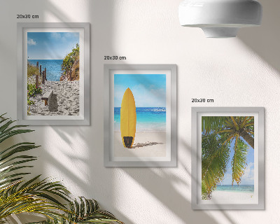 Fotowand Urlaubsansichten von Strand, Wellen und Palmen in den Tropen