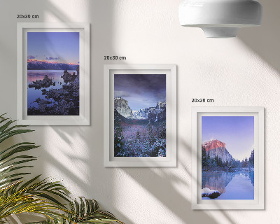Bilderwand Berglandschaften in der Abenddämmerung, Ausblicke aufs Wasser