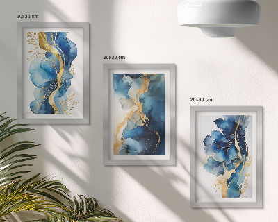 Bilderwand Blaue abstrakte Muster mit zarten Akzenten