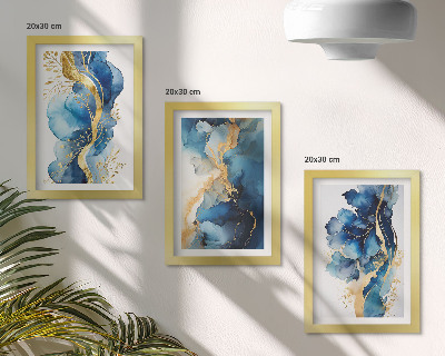 Bilderwand Blaue abstrakte Muster mit zarten Akzenten