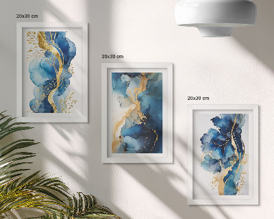 Bilderwand Blaue abstrakte Muster mit zarten Akzenten