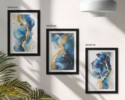 Bilderwand Blaue abstrakte Muster mit zarten Akzenten