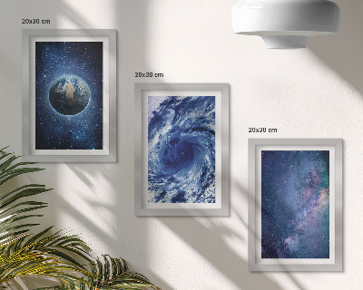 Bilderwand Erde im Weltraum, Sturm und Galaxie von Sternen