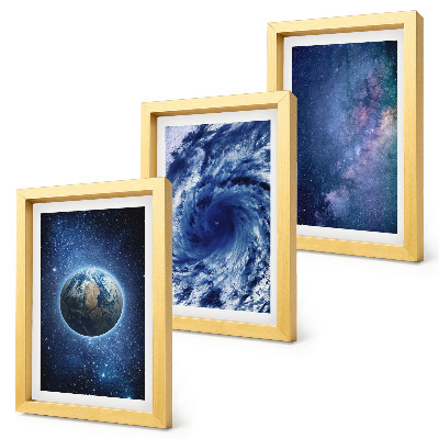 Bilderwand Erde im Weltraum, Sturm und Galaxie von Sternen