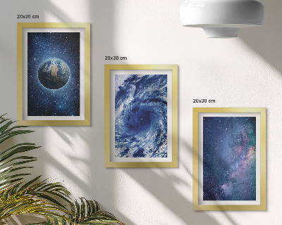 Bilderwand Erde im Weltraum, Sturm und Galaxie von Sternen