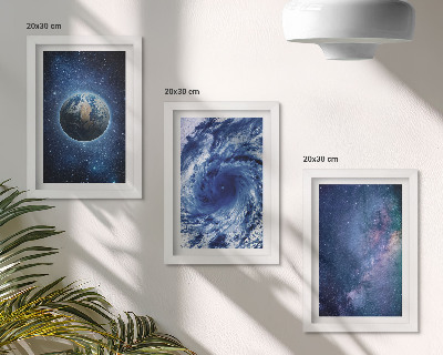 Bilderwand Erde im Weltraum, Sturm und Galaxie von Sternen