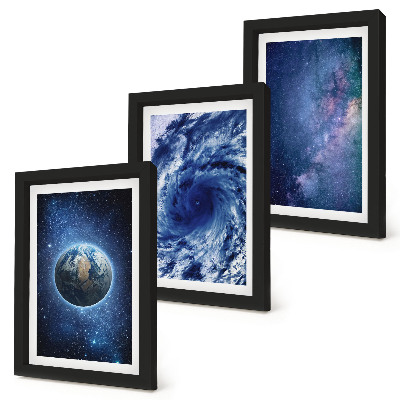 Bilderwand Erde im Weltraum, Sturm und Galaxie von Sternen