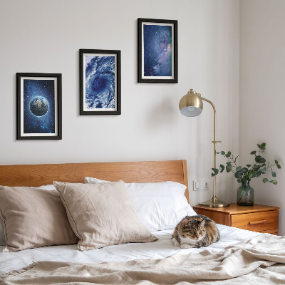 Bilderwand Erde im Weltraum, Sturm und Galaxie von Sternen