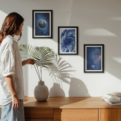 Bilderwand Erde im Weltraum, Sturm und Galaxie von Sternen