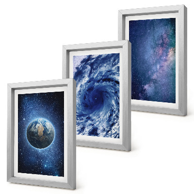 Bilderwand Erde im Weltraum, Sturm und Galaxie von Sternen