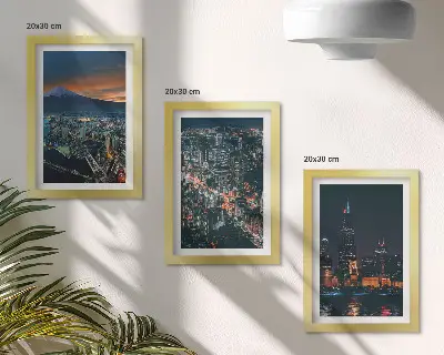 Fototapete Stadtpanorama bei Nacht mit Wolkenkratzern