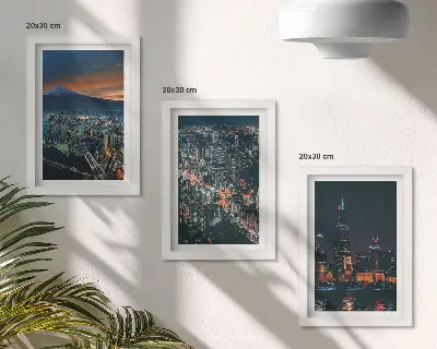 Fototapete Stadtpanorama bei Nacht mit Wolkenkratzern