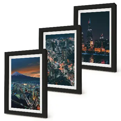 Fototapete Stadtpanorama bei Nacht mit Wolkenkratzern