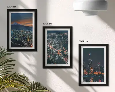 Fototapete Stadtpanorama bei Nacht mit Wolkenkratzern