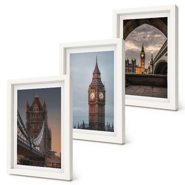 Bilderwand Ansichten von London mit der Brücke und Big Ben