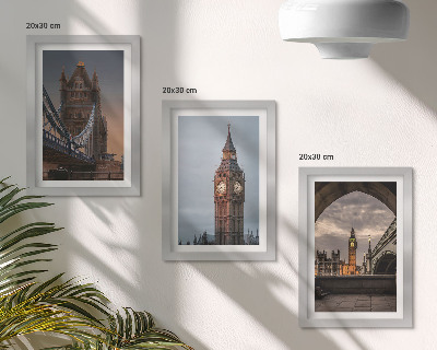 Bilderwand Ansichten von London mit der Brücke und Big Ben