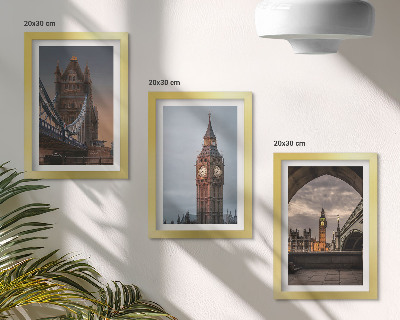 Bilderwand Ansichten von London mit der Brücke und Big Ben