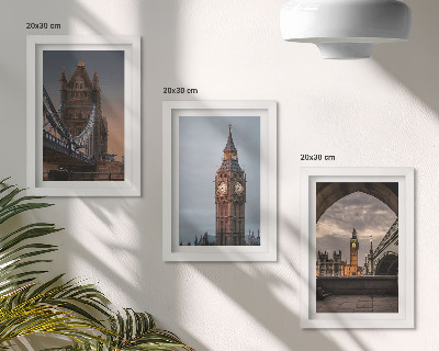 Bilderwand Ansichten von London mit der Brücke und Big Ben