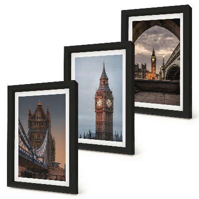 Bilderwand Ansichten von London mit der Brücke und Big Ben