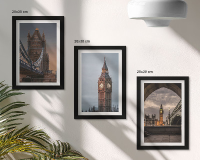 Bilderwand Ansichten von London mit der Brücke und Big Ben