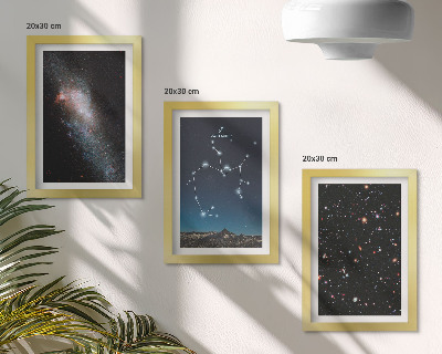 Bilderset mit rahmen Galaxien, Sternbilder und das Weltraum-Sternzeichen Schütze