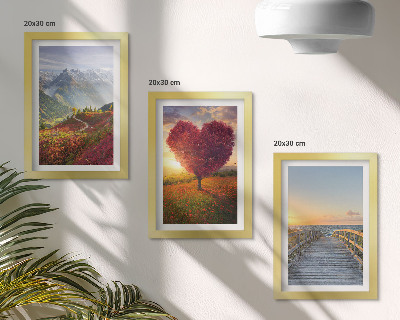 Bilderwand Berglandschaften, herzförmiger Baumsteg