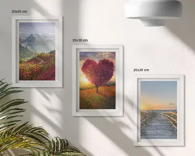 Bilderwand Berglandschaften mit herzförmigem Baumsteg