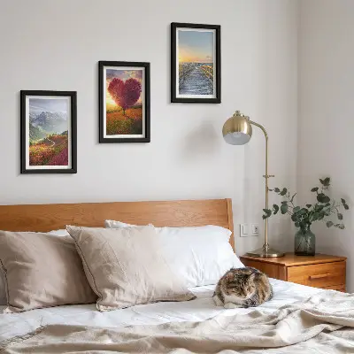 Bilderwand Berglandschaften mit herzförmigem Baumsteg