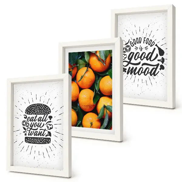 Fotowand mit Küchenmotiven und saftigen Orangen