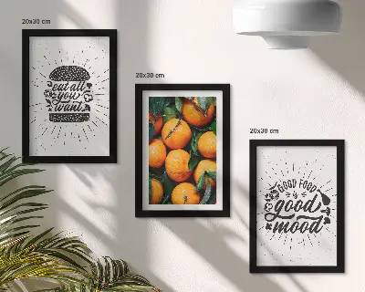 Fotowand mit Küchenmotiven und saftigen Orangen