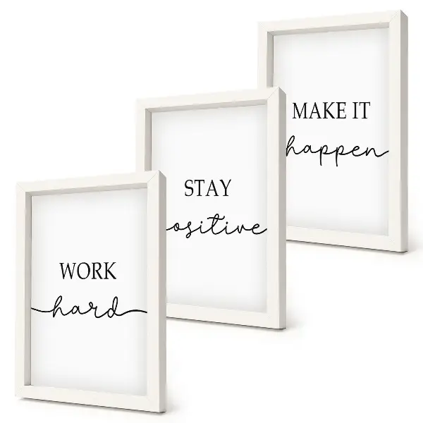 Minimalistische Motivationszitate Bilderset mit Rahmen