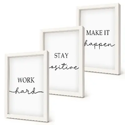 Minimalistische Motivationszitate Bilderset mit Rahmen