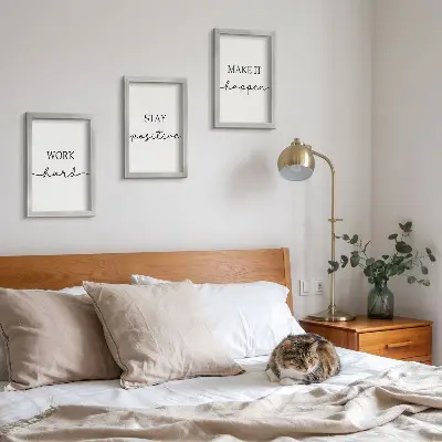 Minimalistische Motivationszitate Bilderset mit Rahmen